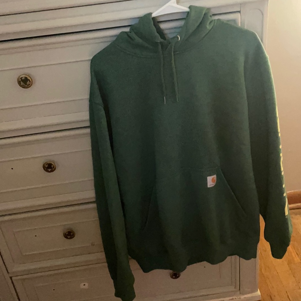 Carhartt Olive Green Pullover Hooded Sweatshirt